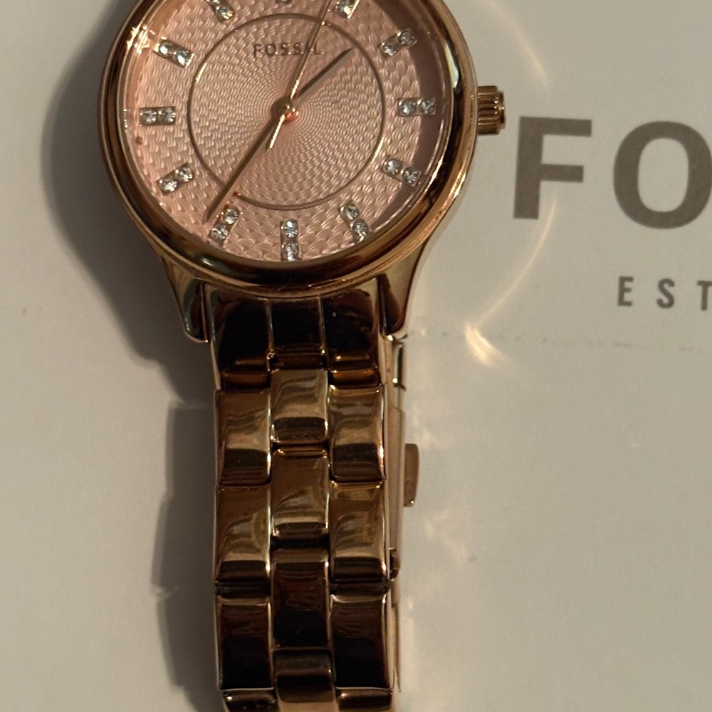 Fossil Women's Pink and Gold Watch